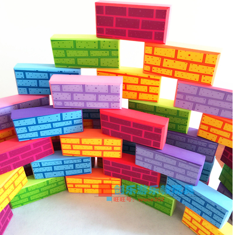 Kindergarten foam building blocks children's activity area corner construction colored foam bricks naughty Fort large EVA building blocks