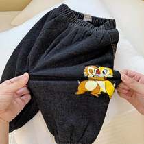 Chen Ma children jeans 2020 autumn and winter New plus velvet casual pants boys and girls pants baby Harun cotton pants