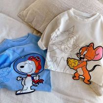 Chen Ma 2021 spring new children cartoon long sleeve T-shirt men and women embroidery pullover base shirt baby coat tide