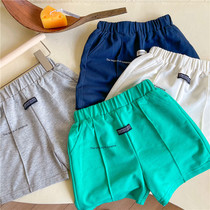 Chen Ma childrens shorts 2021 summer new male and female children pure cotton letter simple shorts baby solid color casual pants tide