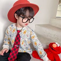 Chen Ma 2021 Spring and Autumn New Childrens Tide Brand Sweats Korean cartoon pullover long sleeve bottoming coat