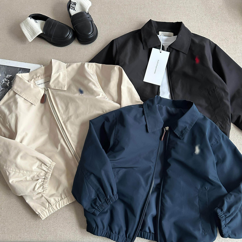 Children's Jacket 2026 Spring and Autumn Boys' Japanese-Style Embroidered Turn-Down Collar Jacket Toddler Autumn Zip-Up Shirt Trendy Children's Clothing