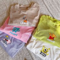 Chen Ma 2021 Spring and Autumn new children mask base shirt boy and girl cartoon print long sleeve T-shirt Baby Sunscreen