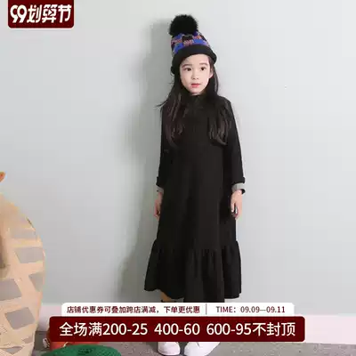 Girl dress foreign school children Net red autumn dress 2021 New Princess pleated skirt children's harbor style long skirt