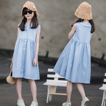 Girls dress Summer 2022 new ocean Korean version Childrens pure cotton vest skirt CUHK Girl princess dress
