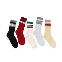 (WUT official store) Winter series original design five-color retro stripe stitching sports hip-hop socks