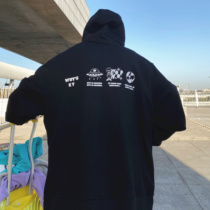 (WUT official store)2020AW back hand drawn alien print basic wild sweater Hip hop hoodie