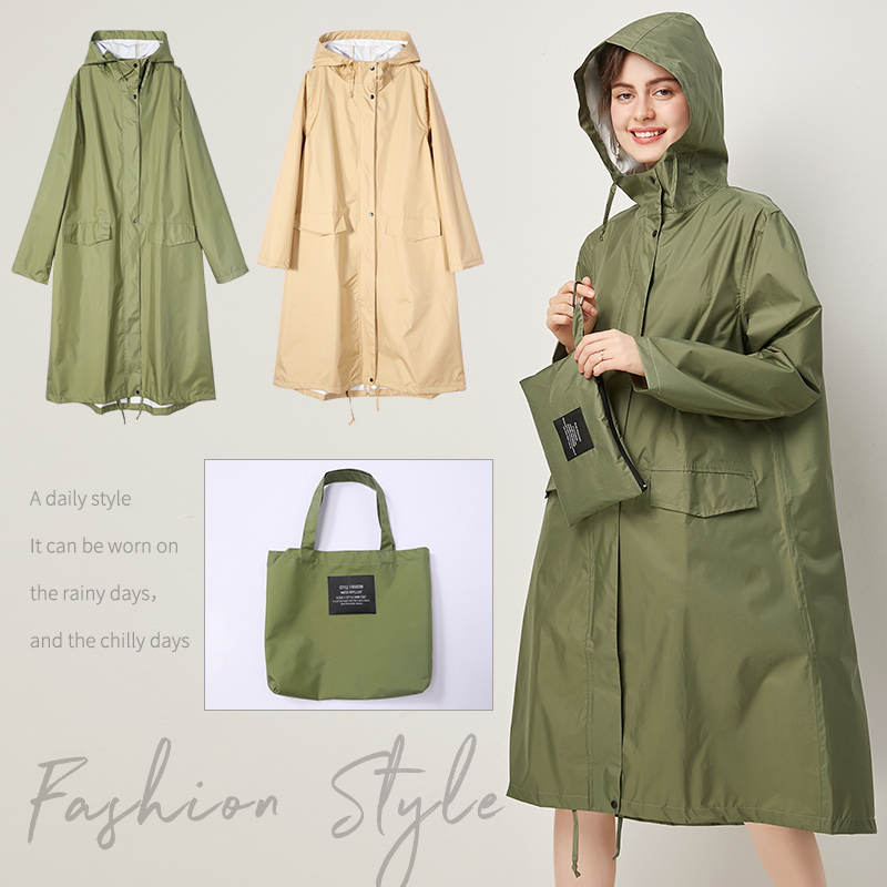 New Style Adult Unisex Fashionable Long Full-Body Raincoat, Windproof and Rainproof Jacket, Poncho for Hiking, Portable for Cycling