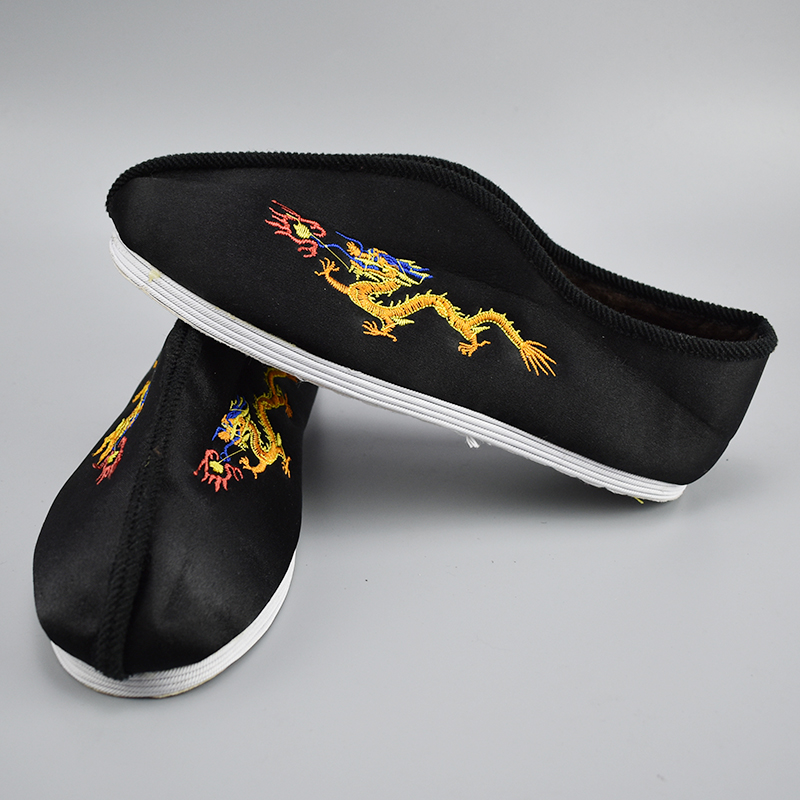 Upscale men's sushi shoes cotton shoes embroidered dragon lotus bottom elderly suwear accessories for dead people funeral goods wholesale