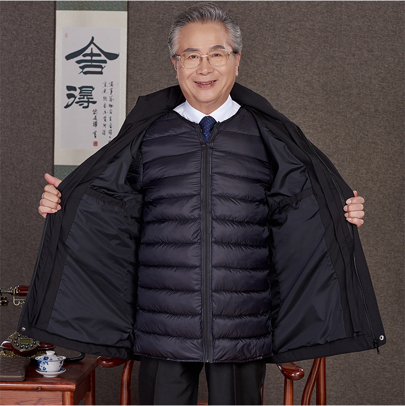 Sống ở trung niên và già bông cotton nam dài áo khoác cotton dày cũ xuống bông đệm cha mùa đông - Bông áo gió nam