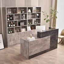 Solid wood ecological board customized front desk reception desk cashier counter bar simple modern hotel clothing store bar