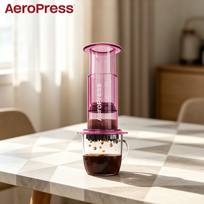 Aeropress Clear Version Portable Hand-Pressed Coffee Maker for Espresso Extraction and Hand-Brewed Coffee