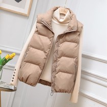 Down vest womens shoulder pads short loose net red black thick down jacket top off-season V-neck small man