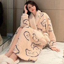Pajamas Womens Sexy Winter Skirts New Thickening Autumn and Winter Ins Wind Spring and Autumn Ladies One Piece Sweet