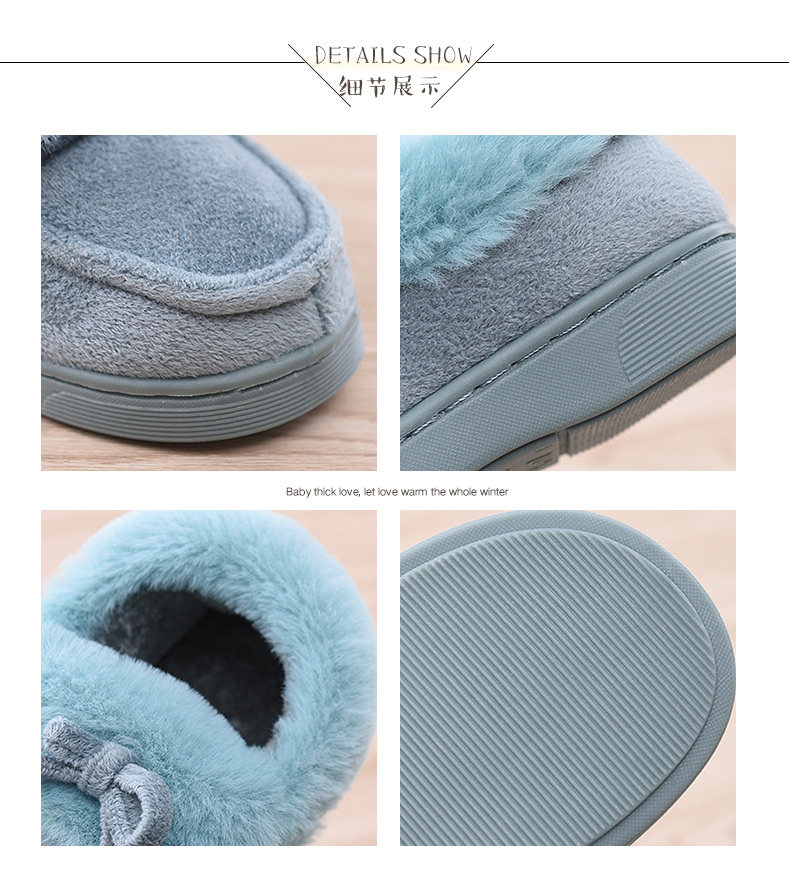 Pantoufles enfants en suède pour hiver - semelle tendon - Ref 1010764 Image 19