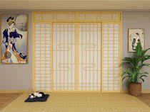 Tatami whole house custom Japanese lattice sliding door sliding door Tatami lattice sliding door folding door hanging rail door