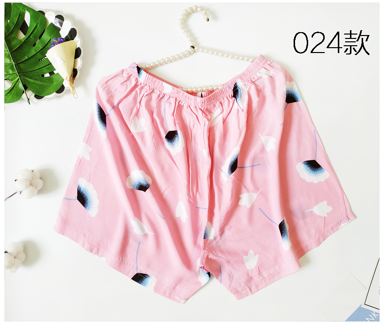 Mian lụa quần pajama nữ mùa hè quần short cotton lụa home shorts mùa hè nhà quần lớn 衩 nhân tạo quần cotton kích thước lớn