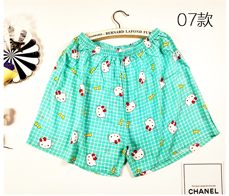 Mian lụa quần pajama nữ mùa hè quần short cotton lụa home shorts mùa hè nhà quần lớn 衩 nhân tạo quần cotton kích thước lớn