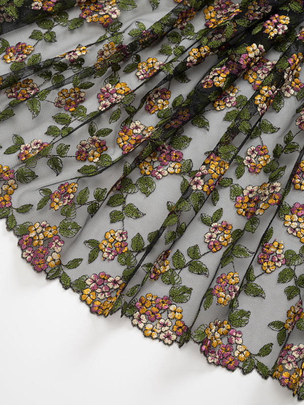 Va+ Swiss-Made 172g Luxurious Colorful Embroidered Floral Lace Mesh Fabric La/308 Va+ Swiss-Made 172g Luxurious Colorful Embroidered Floral Lace Mesh Fabric La/308