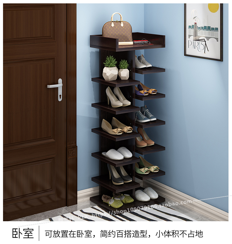 Giá giày đơn giản cửa nhà giày nhỏ kệ phòng khách kinh tế tủ giày mini tỉnh không gian đặc biệt giá giày gỗ - Kệ kệ inox 3 tầng
