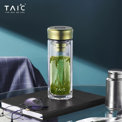 Taic Titanium Pure Titanium Double -Slayer Glass Water Cup Cup Cup Cate Cotomedable с высокой температурой с высокой температурой чашки чашки офиса чай
