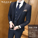 Sọc đàn ông phù hợp với phù hợp với phiên bản Hàn Quốc của doanh nghiệp thân trang phục chính thức ba mảnh chú rể thường xu hướng đám cưới phù hợp với nhỏ