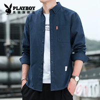 Темно -синий длинное рукав