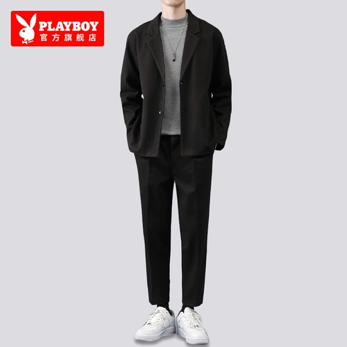 Playboy, мужской классический костюм для отдыха, короткая куртка, зимний шерстяной комплект, легкий роскошный стиль