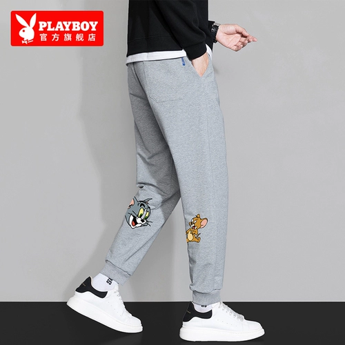 Playboy, мужские тонкие штаны для отдыха, оверсайз, свободный крой