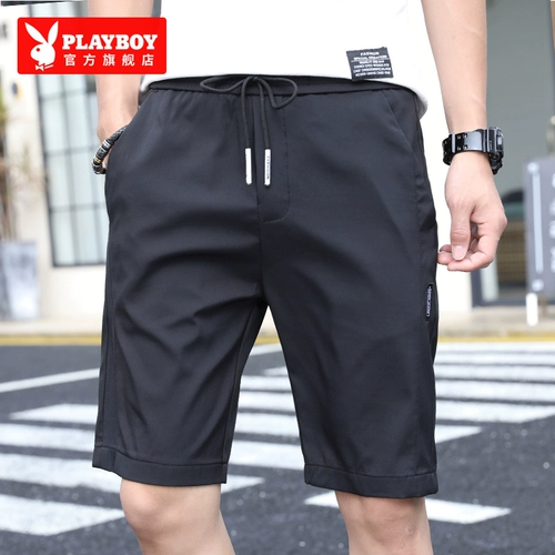 Playboy, летние шорты, мужские трендовые штаны, универсальные тонкие повседневные брюки для отдыха, свободный прямой крой