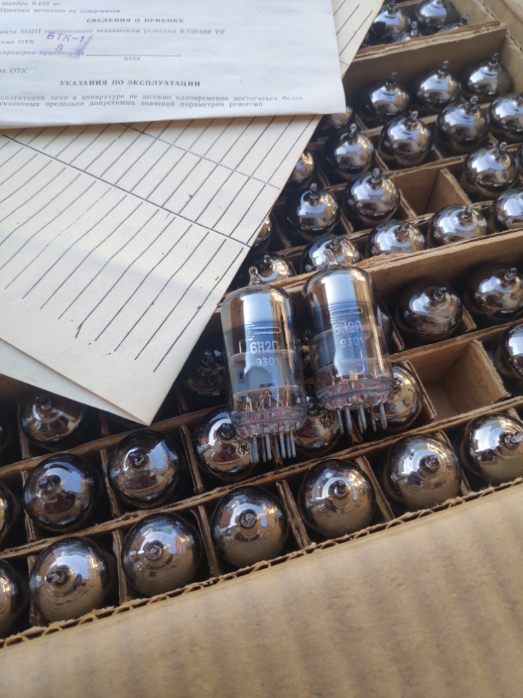 Brand new Soviet 6H2N 6N2 tube pairing