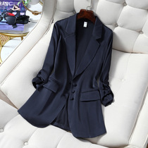 Large size thin suit women fat mm200 Jin 2021 summer new casual quarter sleeve suit sunscreen coat