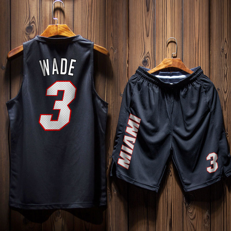 Summer Heat Wade Jersey Set Quick-Drying Shorts Men's Sports Basketball Uniform Tank Top Shorts Sleeveless T-Shirt for Outerwear Summer Heat Wade Jersey Set Quick-Drying Shorts Men's Sports Basketball Uniform Tank Top Shorts Sleeveless T-Shirt for Outerwear
