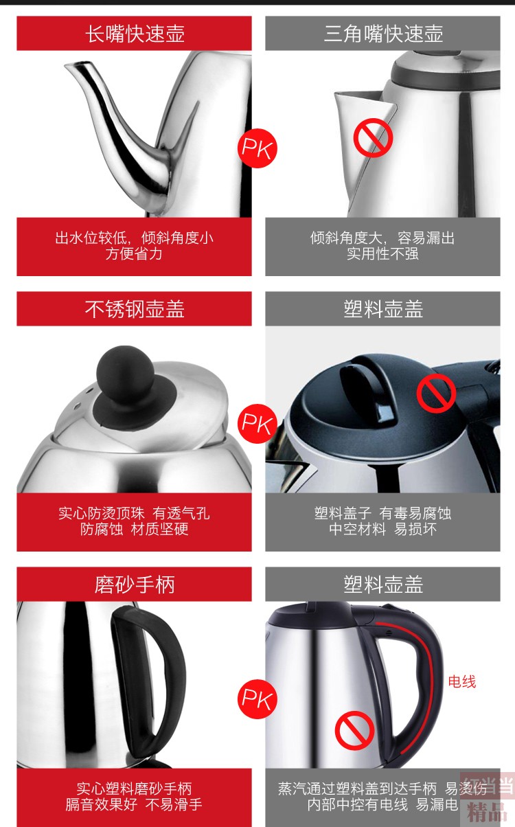 Công suất nhỏ miệng dài ấm đun nước bằng thép không gỉ tự động tắt nguồn nhanh chóng ấm trà ấm đun nước ấm đun nước - ấm đun nước điện bình đun nước panasonic