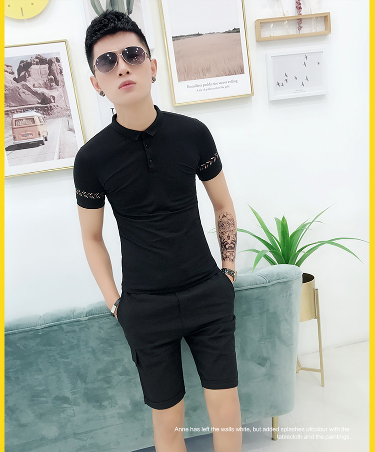 Mùa hè giản dị màu áo polo Anh thời trang nam Áo sơ mi mỏng Hàn Quốc trẻ trung hoang dã áo thun ngắn tay áo polo nam đẹp