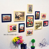 60 s 70 s retro nostalgic photo wall Cultural Revolution period workers peasants and soldiers classic posters decorative paintings mural