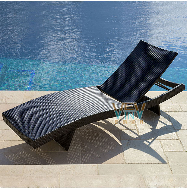 Rattan Beach Bed Khách sạn Hồ bơi Giường mây Ban công Giường ngoài trời Nội thất phòng chờ Ghế ăn trưa Nghỉ trưa Ghế Wicker Ghế - Bàn ghế ngoài trời / sân ban ghe ban cong