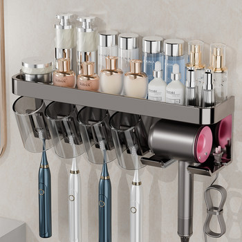 Electric Toothbrush Holder, Toothbrush Cup, Mouthwash Cup, Wall-Mounted Toothbrush Holder, No-Drill Wall-Mounted Cup Holder for Home Use