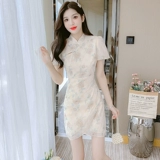 Шифоновое ципао, летняя одежда, легкая мини-юбка, 2025 года, подходит для подростков