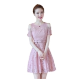 Летнее свежее кружевное платье, мини-юбка, приталенный корсет, юбка, сезон 2021, в корейском стиле, короткий рукав