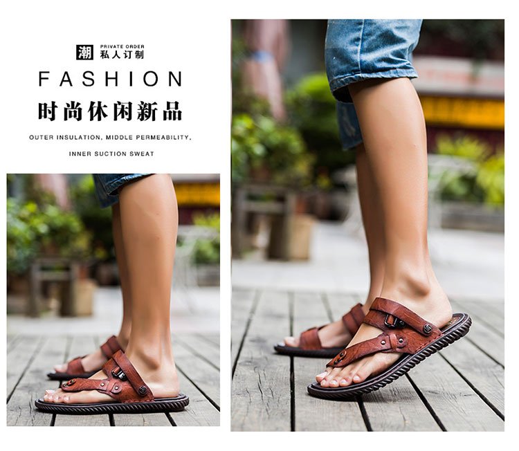 Của nam giới 2018 mới mùa hè thanh niên thường flip-flops da dual-sử dụng bãi biển dép non-slip mềm dưới kích thước lớn