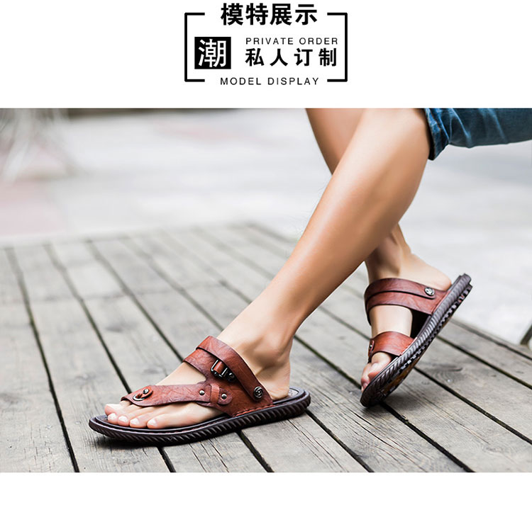 Của nam giới 2018 mới mùa hè thanh niên thường flip-flops da dual-sử dụng bãi biển dép non-slip mềm dưới kích thước lớn