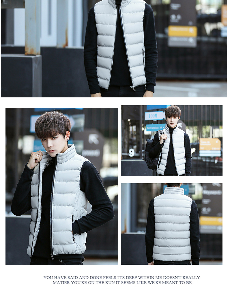 Xã hội băng đảng cotton nam thanh niên sinh viên xuống áo bông mùa thu và mùa đông cặp vợ chồng không tay áo vest thủy triều áo khoác mùa hè nam