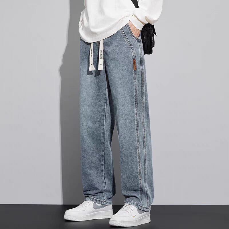Kangshi Yishu Loose Straight-Leg Vintage Jeans for Men, Spring and Autumn Wide-Leg Casual American High Street Workwear Trousers