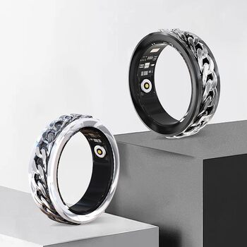 European and american rotating decompression men's ring ring bracelet set heart rate blood oxygen health monitoring artifact intelligent decompression