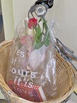 New homemade simple English letter transparent packaging bag with beautiful flowers