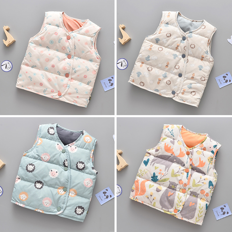 Children's down vest 2020 winter clothes Boy baby down vest Girl warm foreign style down liner