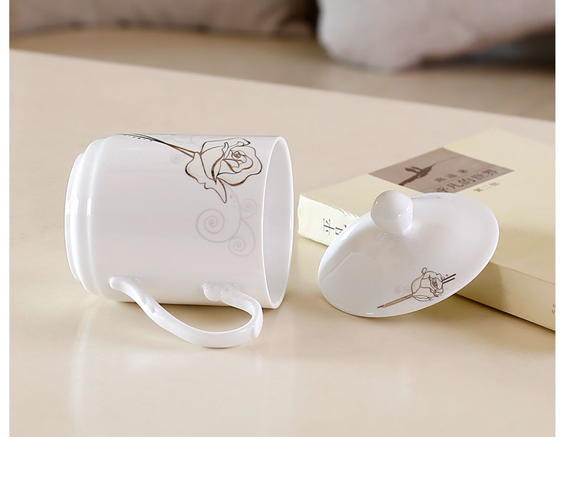 Ya cheng DE ceramic tea cup TD medium cup meeting office cup with cover with handle home business ideas