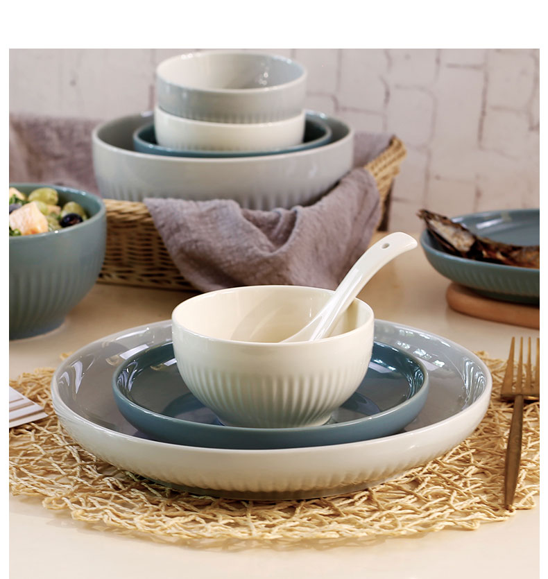 Ya cheng DE Japanese dishes suit household Nordic ceramic tableware, soup bowl dish plate of modern move ins net during the quotation