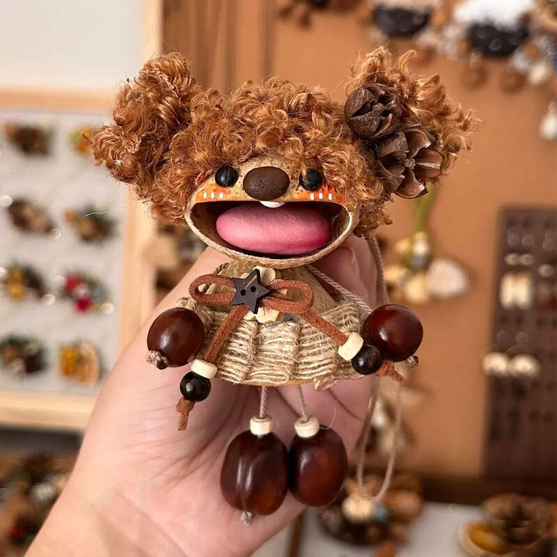 Cute Fruit Shell Doll Pendant Handmade DIY Material Bean Pod Doll Finished Product Creative Birthday Gift for Girlfriend Cute Fruit Shell Doll Pendant Handmade DIY Material Bean Pod Doll Finished Product Creative Birthday Gift for Girlfriend